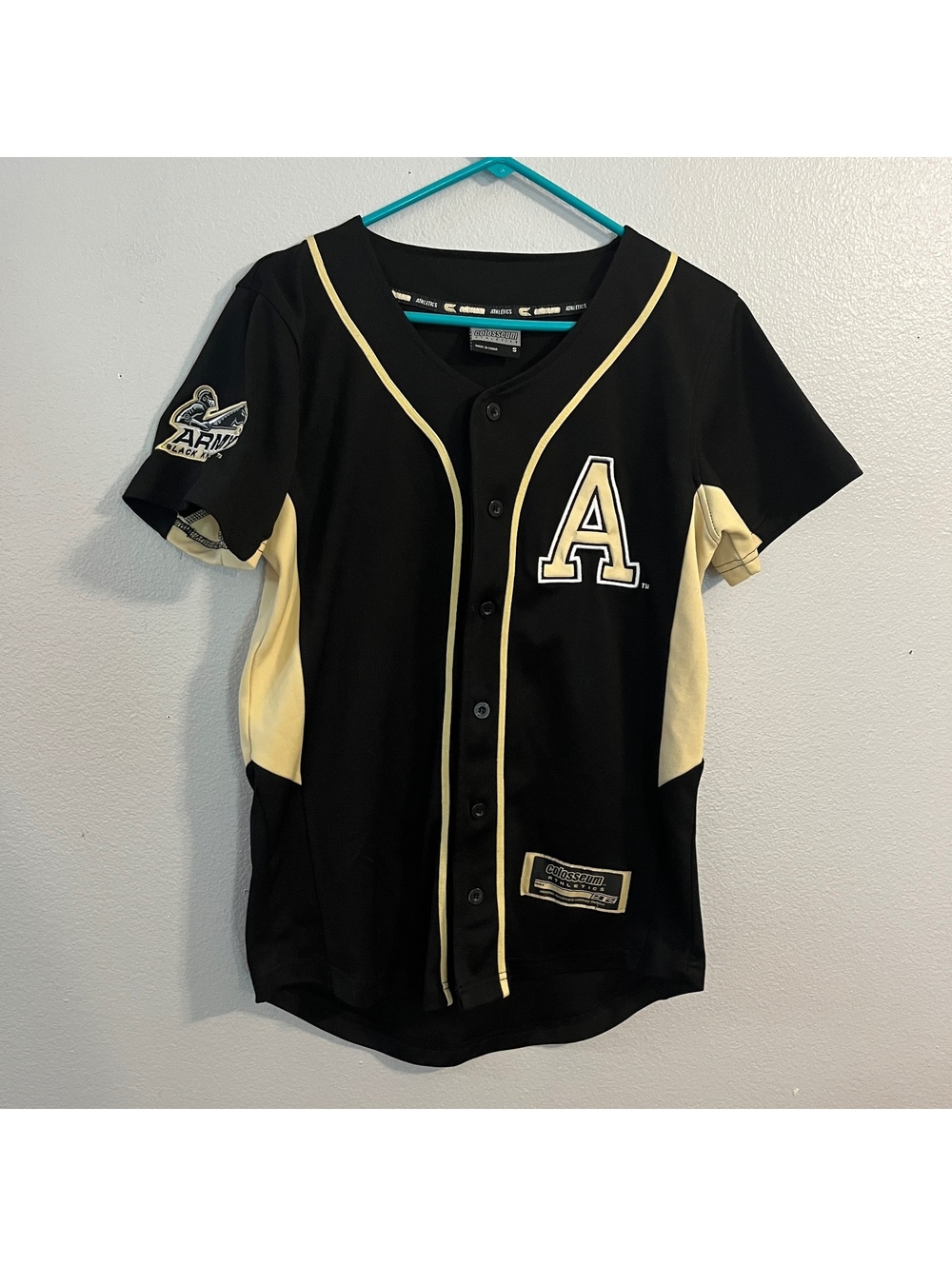 Army Black Knights Colosseum Baseball Jersey Mens Small Black West Point NCAA
